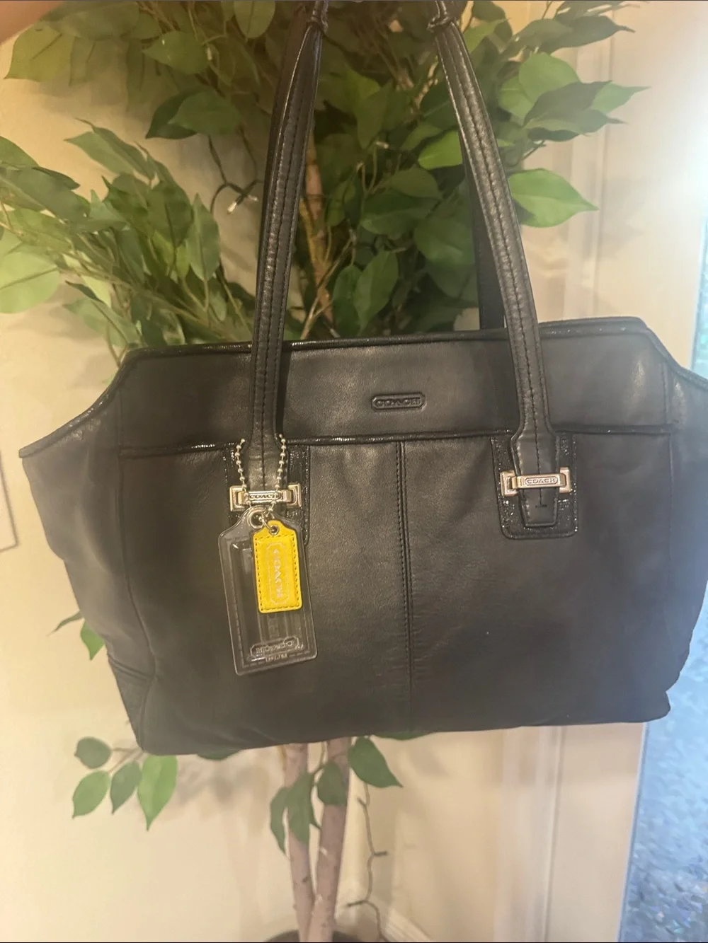 Coach Taylor Alexis black leather carry all